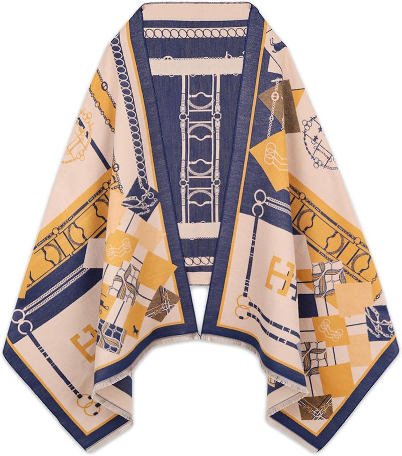 EXTREE Scarfs for Women Pashmina Silky Shawl Wrap for Evening Dressing Blanket Open Front Poncho Cape - Image 1